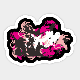 STENCIL ABSTRACT CAT Sticker